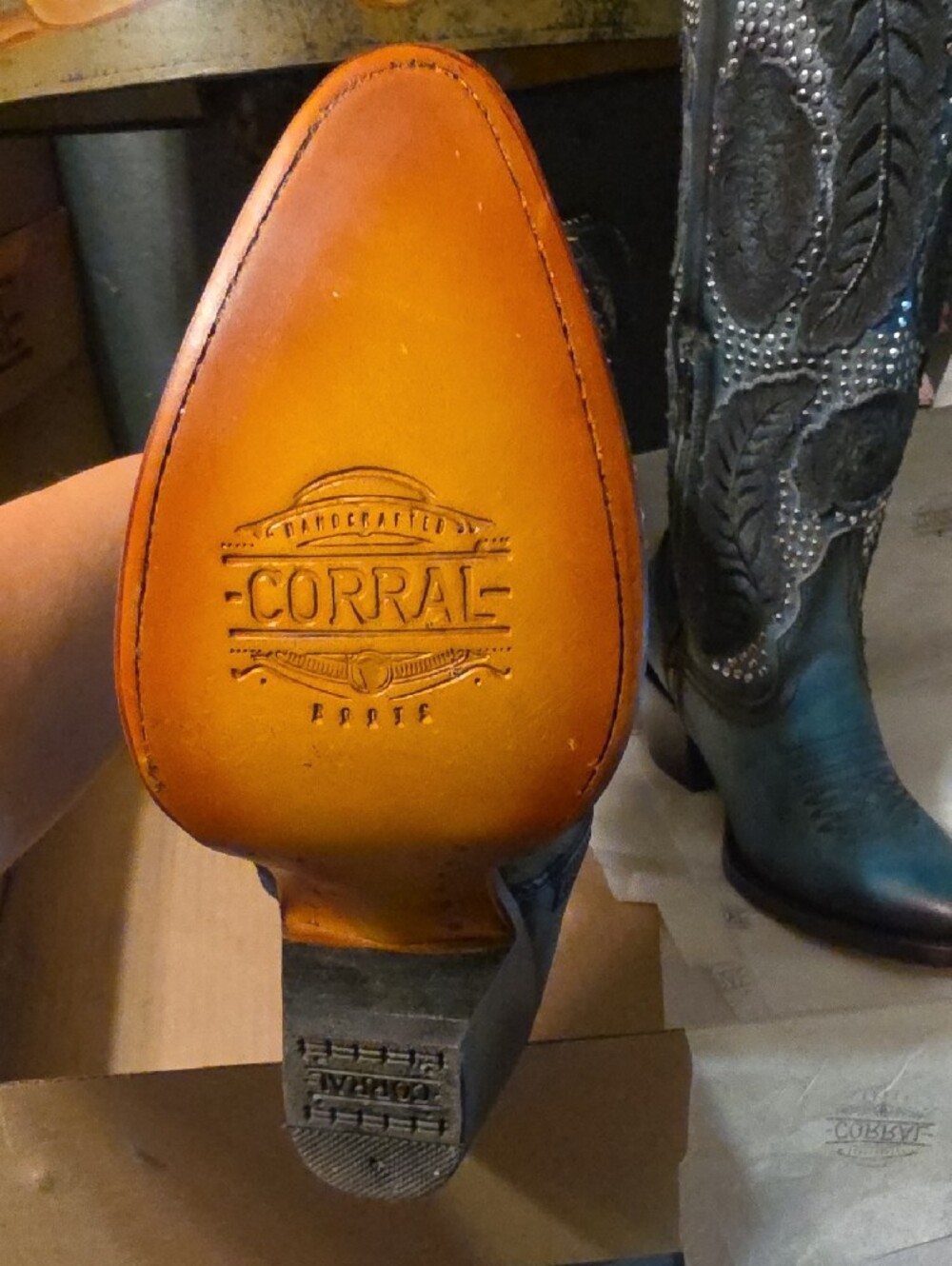 Corral Teal & Black Studded Western Boots - Picture 5 of 5